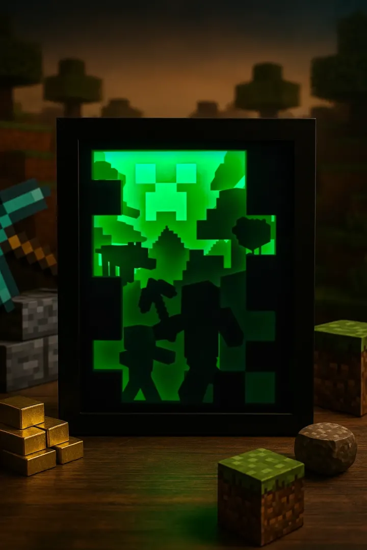 Minecraft Lightbox Templates (PDF+SVG) + Tutorial